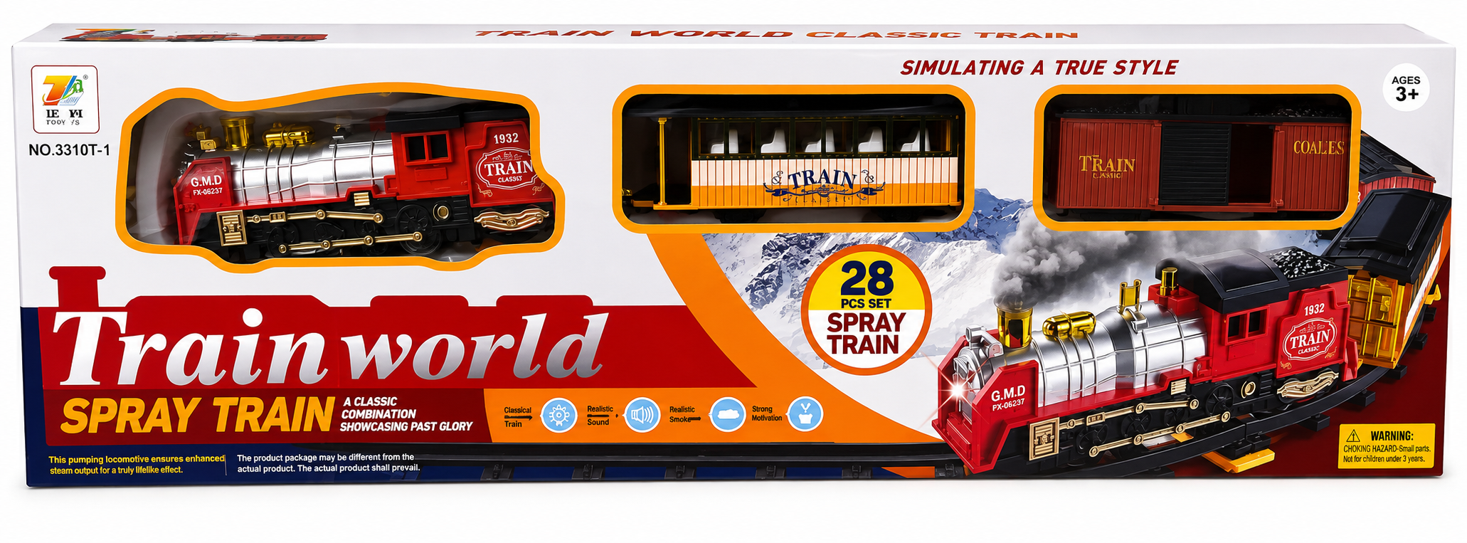 Classic Spray Train Toy Set for Kids
