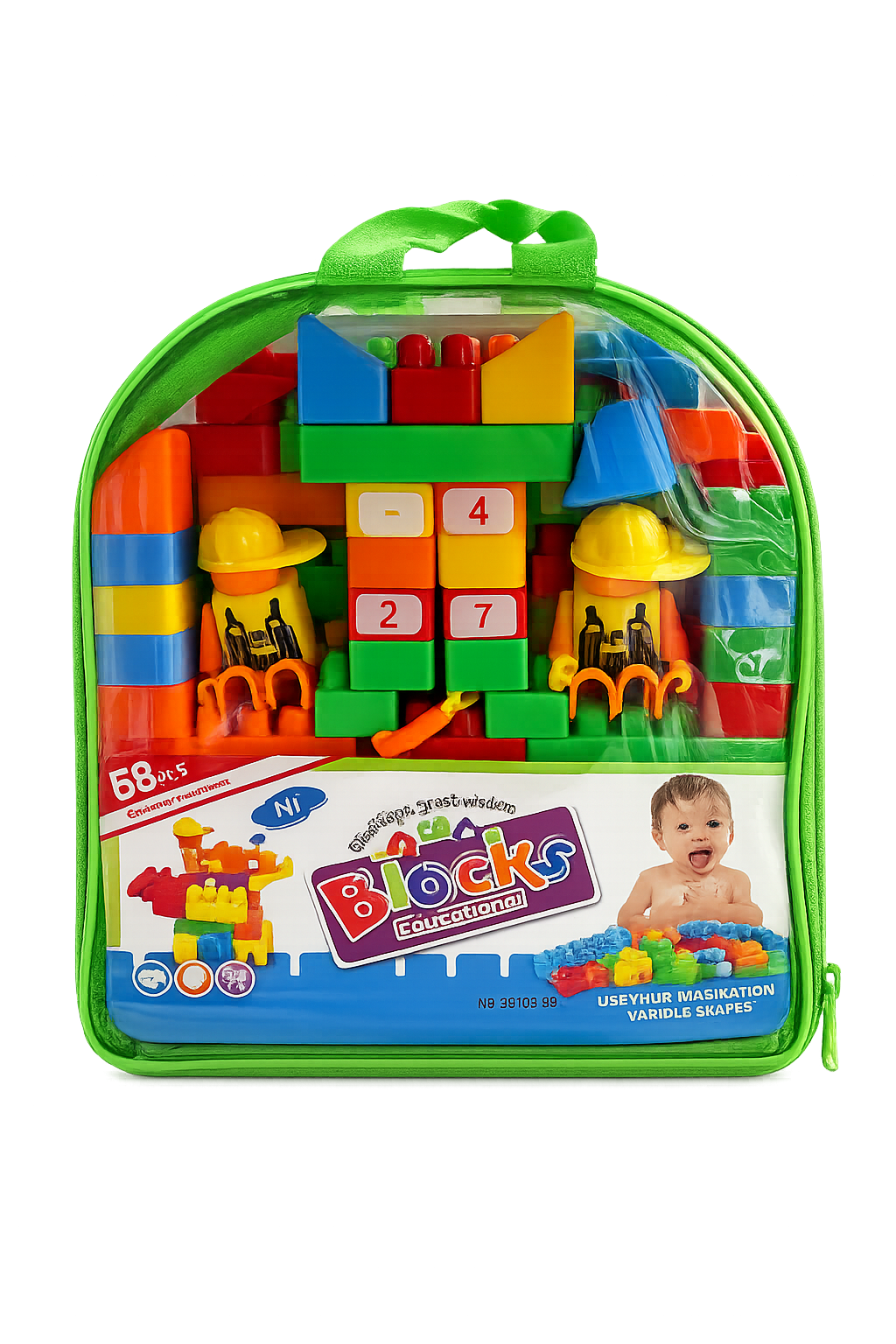58 Pieces Educational Building Blocks Set for Kids