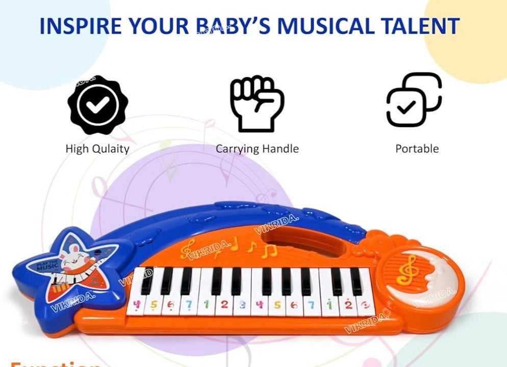 JDL Kids Electronic Piano Keyboard - Musical Learning Toy with Colorful Keys